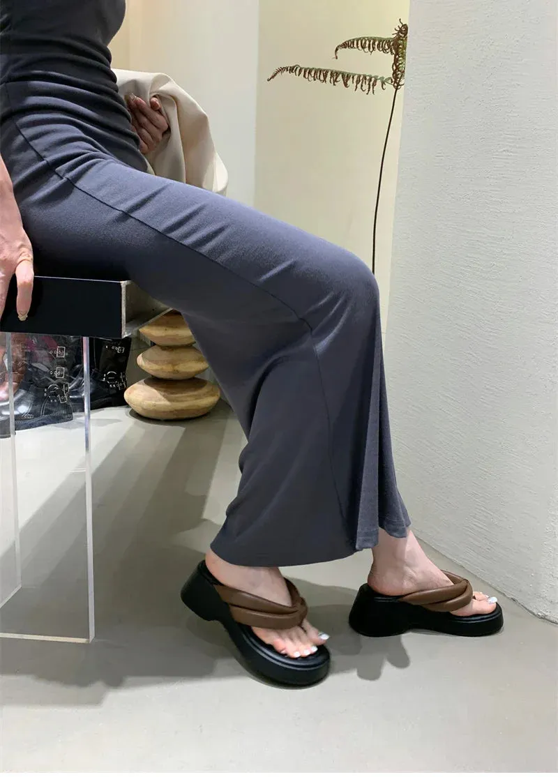 binfenxie Designer Summer Woman Slippers Fashion Clip Toe Platform Thick Heel Silvery Ladies Outdoor Beach Vacation Sandal Flip Flop