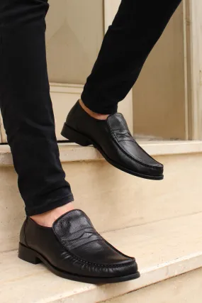 FST Genuine Leather Men's Classic Shoes 932MA725EVA Black - Darmstadt
