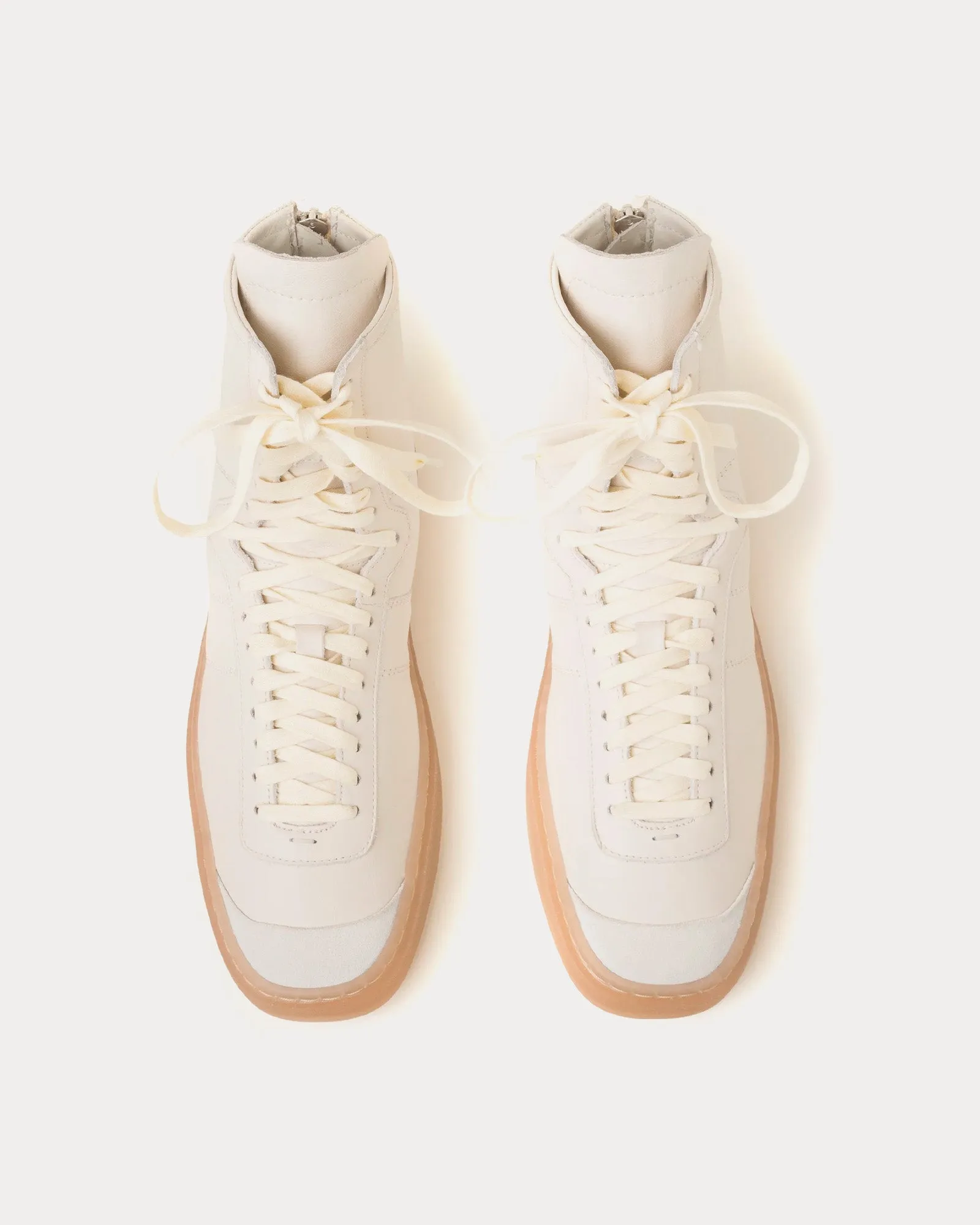 Linoleum Boxing Clay White High Top Sneakers