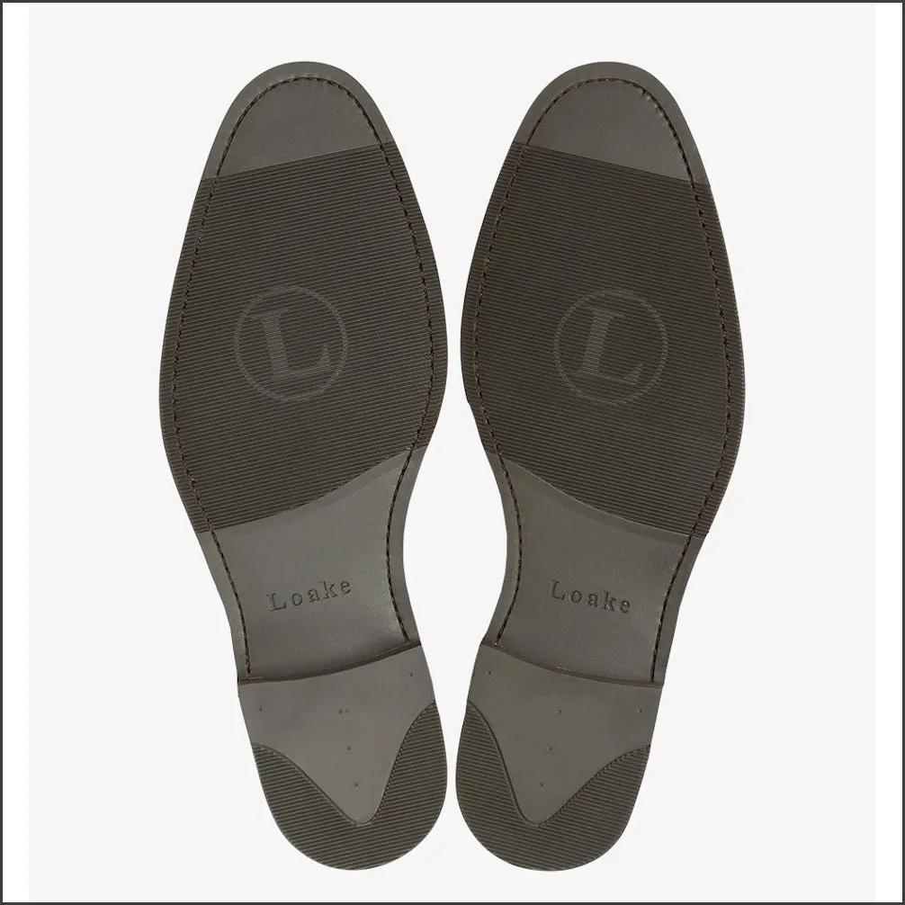 Loake Cannon Dark Brown Suede Buckle Monk Shoe--