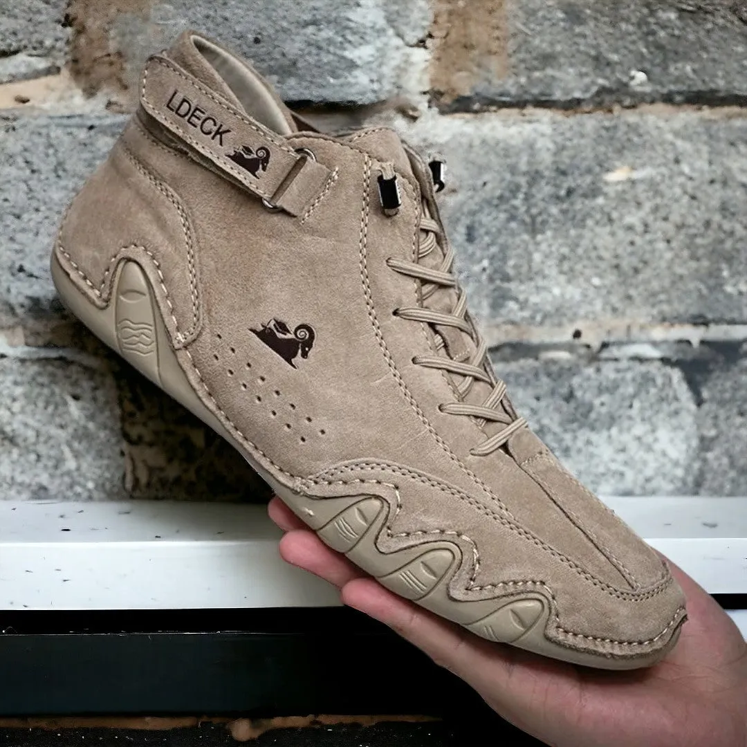 Men's Casual Lace-Up Loafers - High-Top Sneakers for Everyday Wear