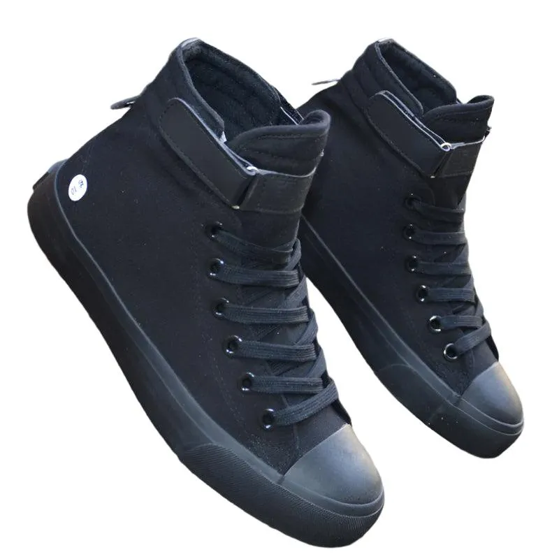 Men's High-Top White Breathable, Lightweight & Non-Slip Canvas Sneakers Shoes
