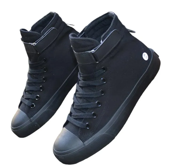 Men's High-Top White Breathable, Lightweight & Non-Slip Canvas Sneakers Shoes