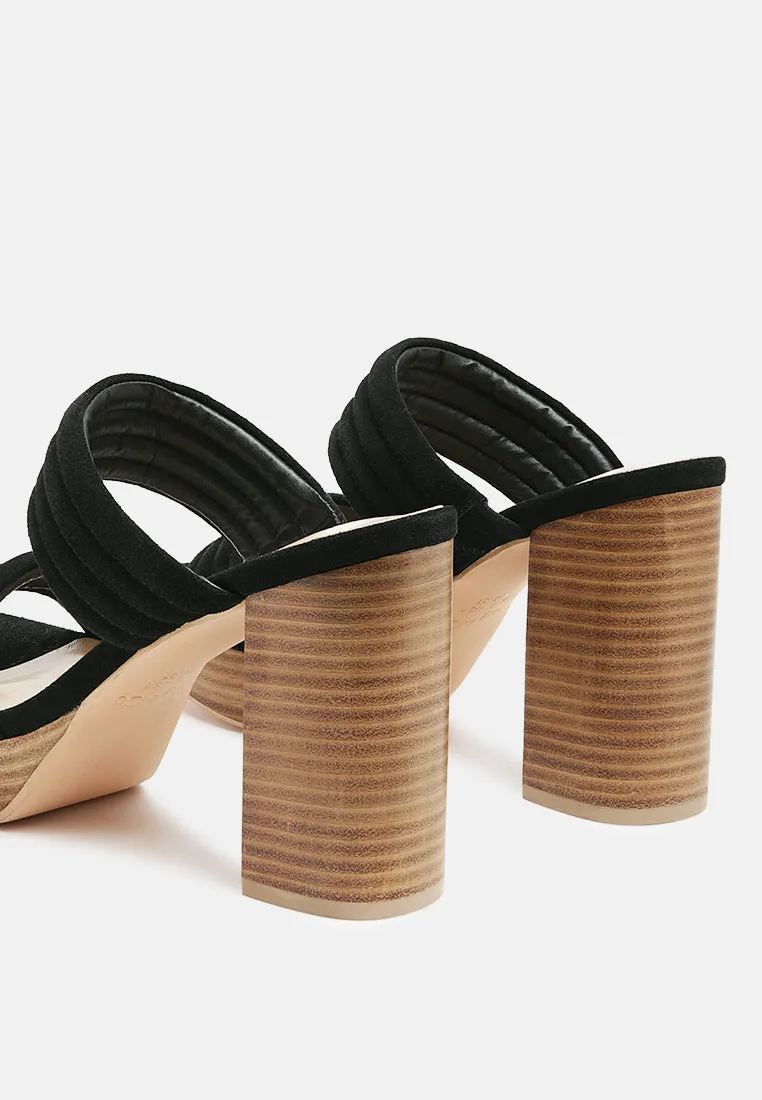 Mille-Feux Suede Slip-On Block Heeled Sandal