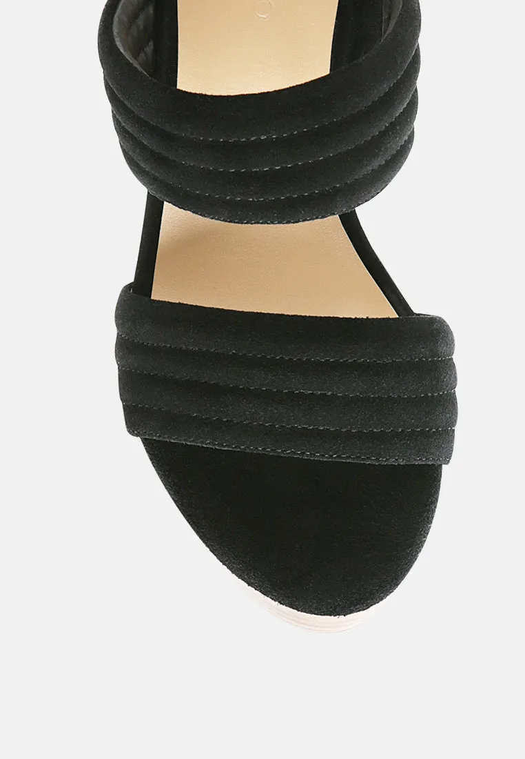 Mille-Feux Suede Slip-On Block Heeled Sandal