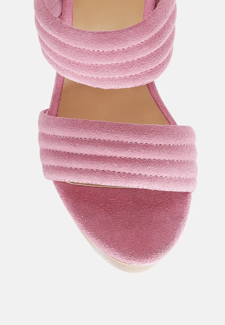 Mille-Feux Suede Slip-On Block Heeled Sandal