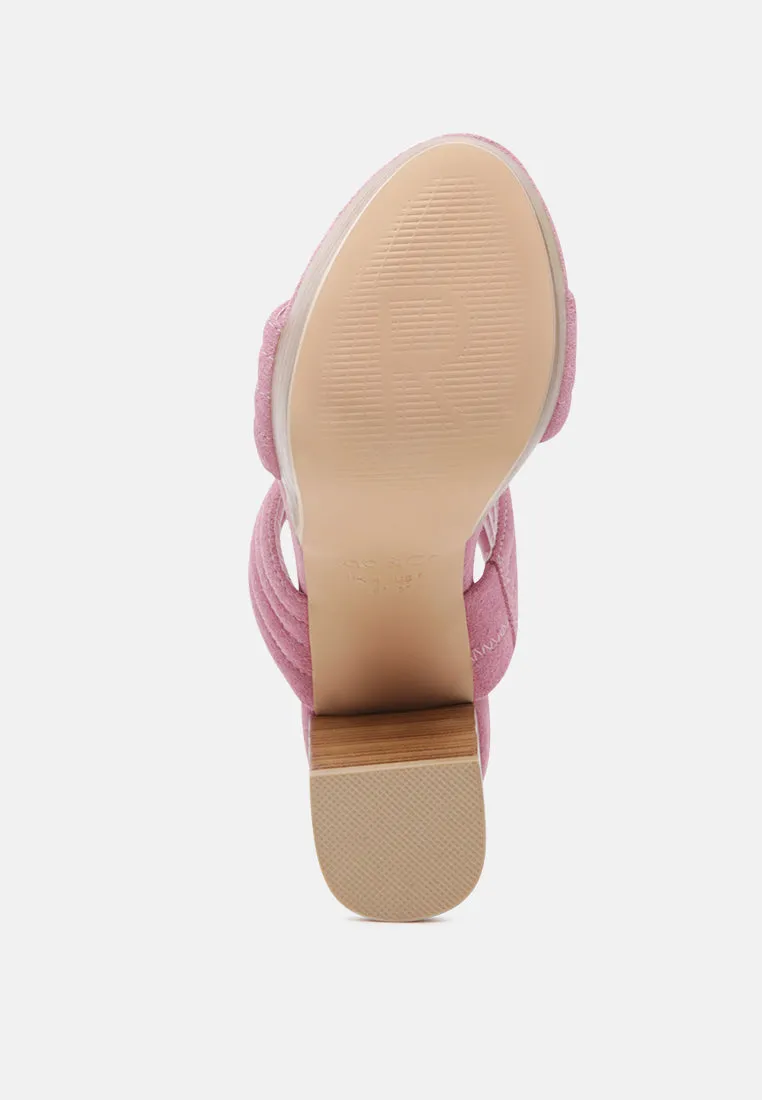 Mille-Feux Suede Slip-On Block Heeled Sandal