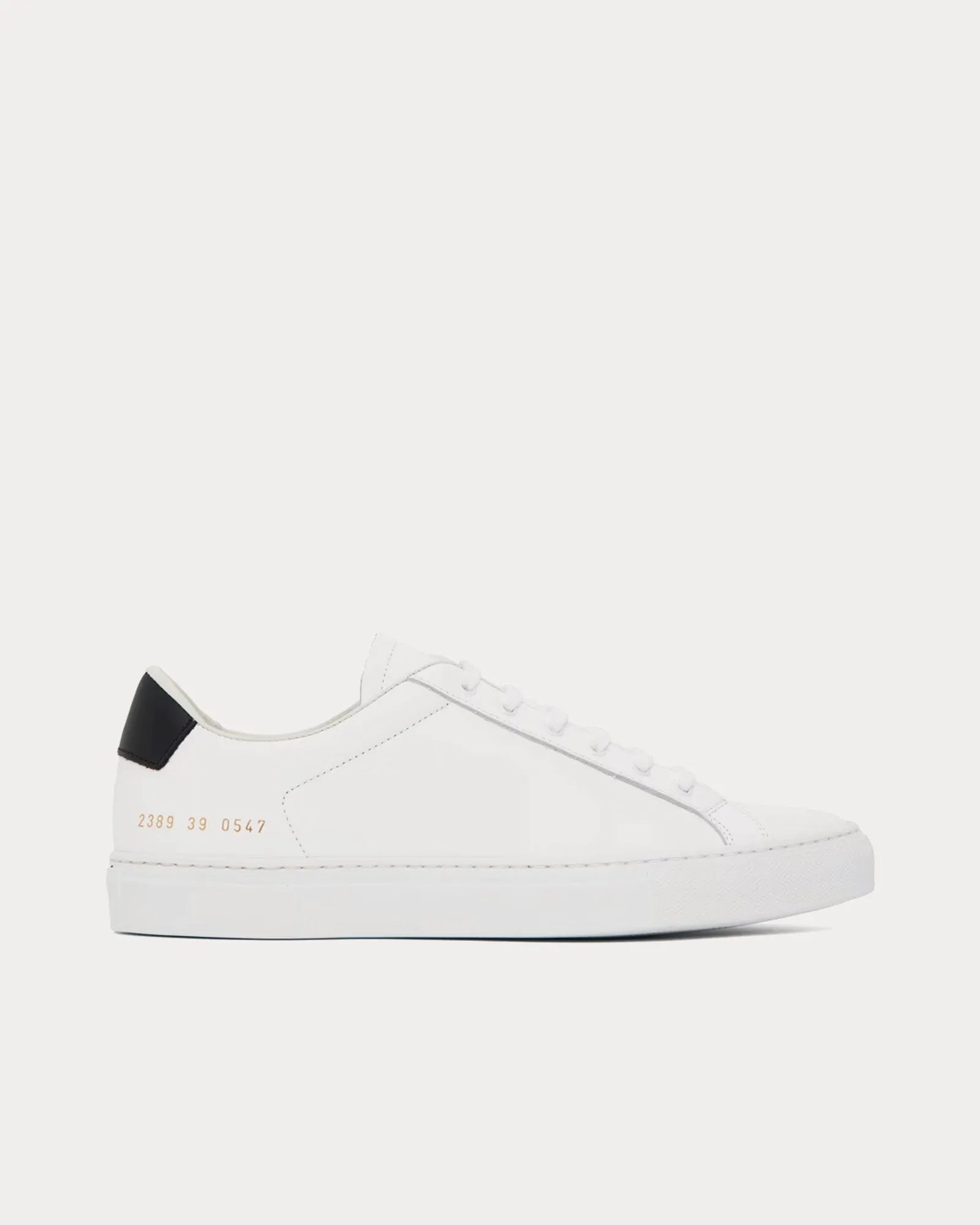 Retro Leather White / Black Low Top Sneakers