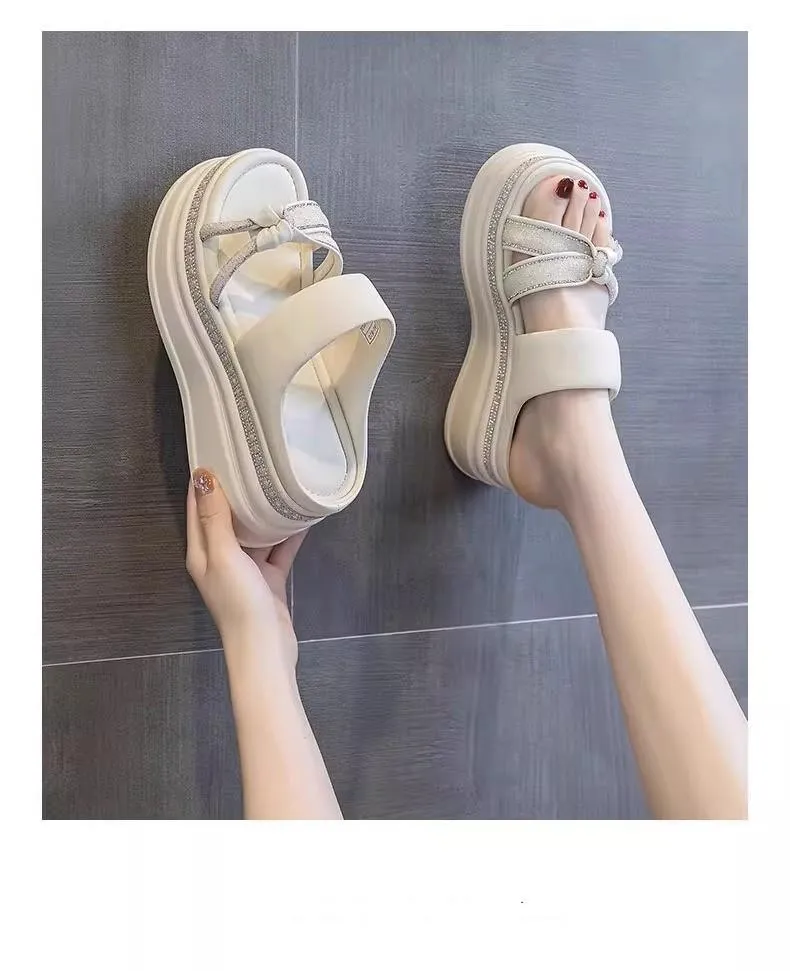 Rhinestone Platform Slippers