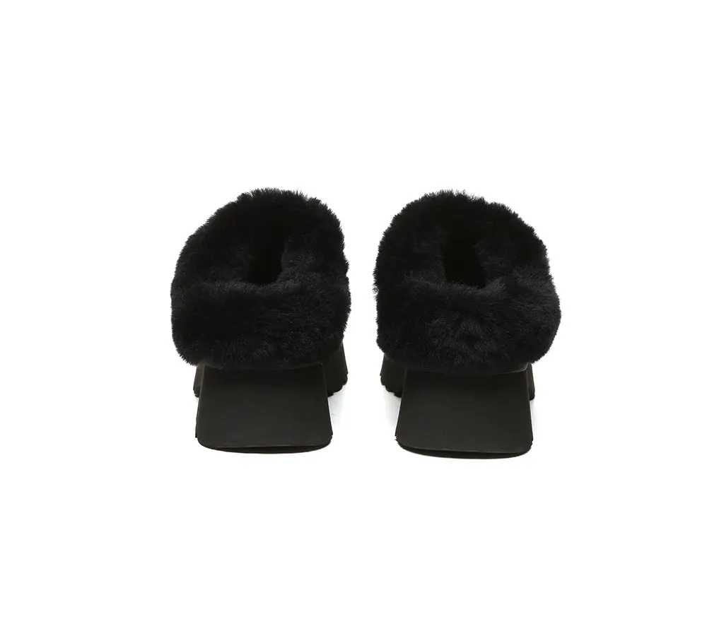 UGG Slippers Sheepskin Wool Ankle Chunky Platform Murray