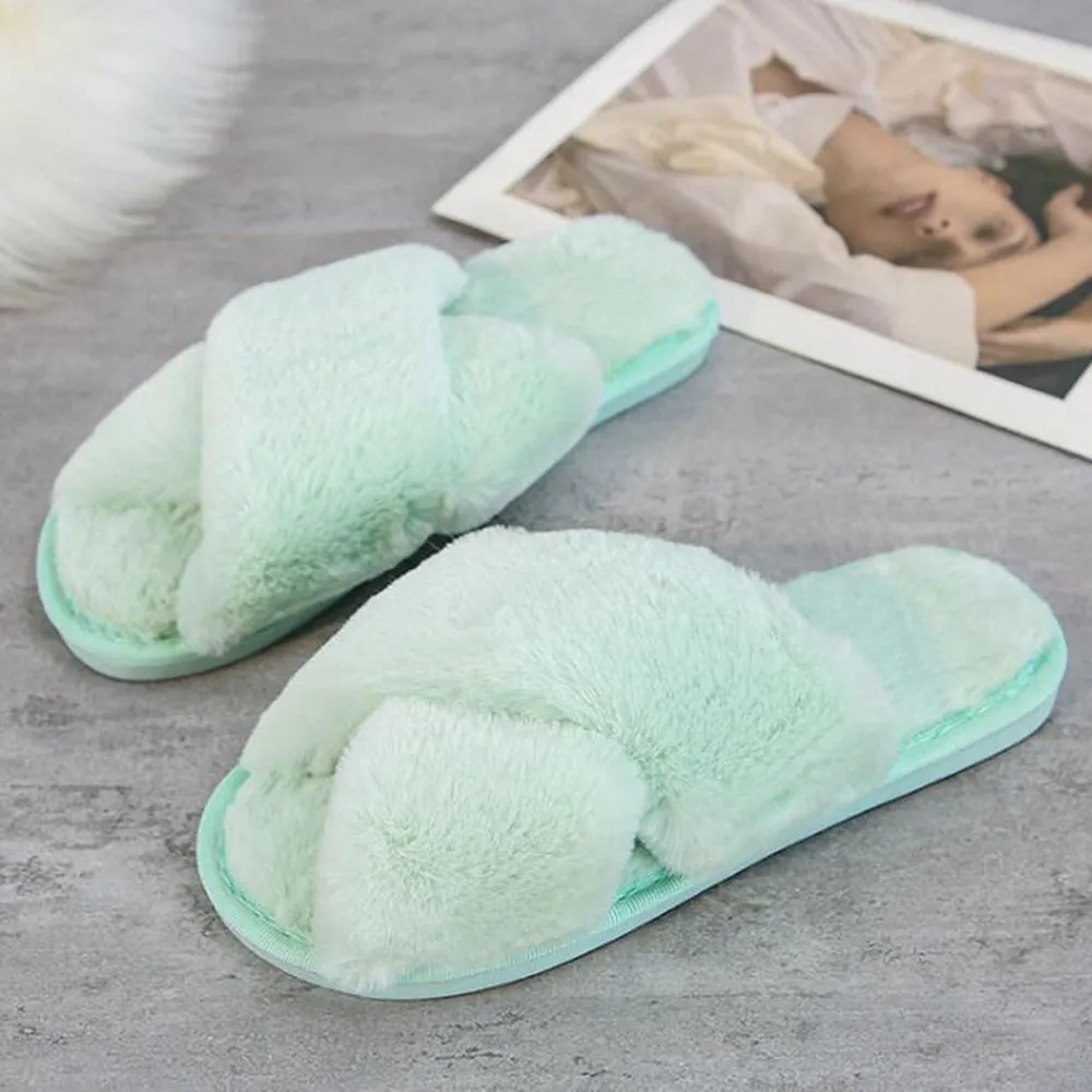 Winter Plush Soft Cross Slippers