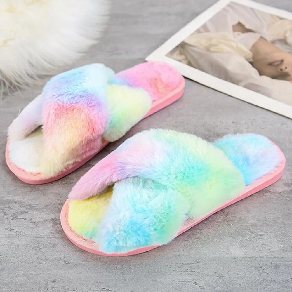 Winter Plush Soft Cross Slippers