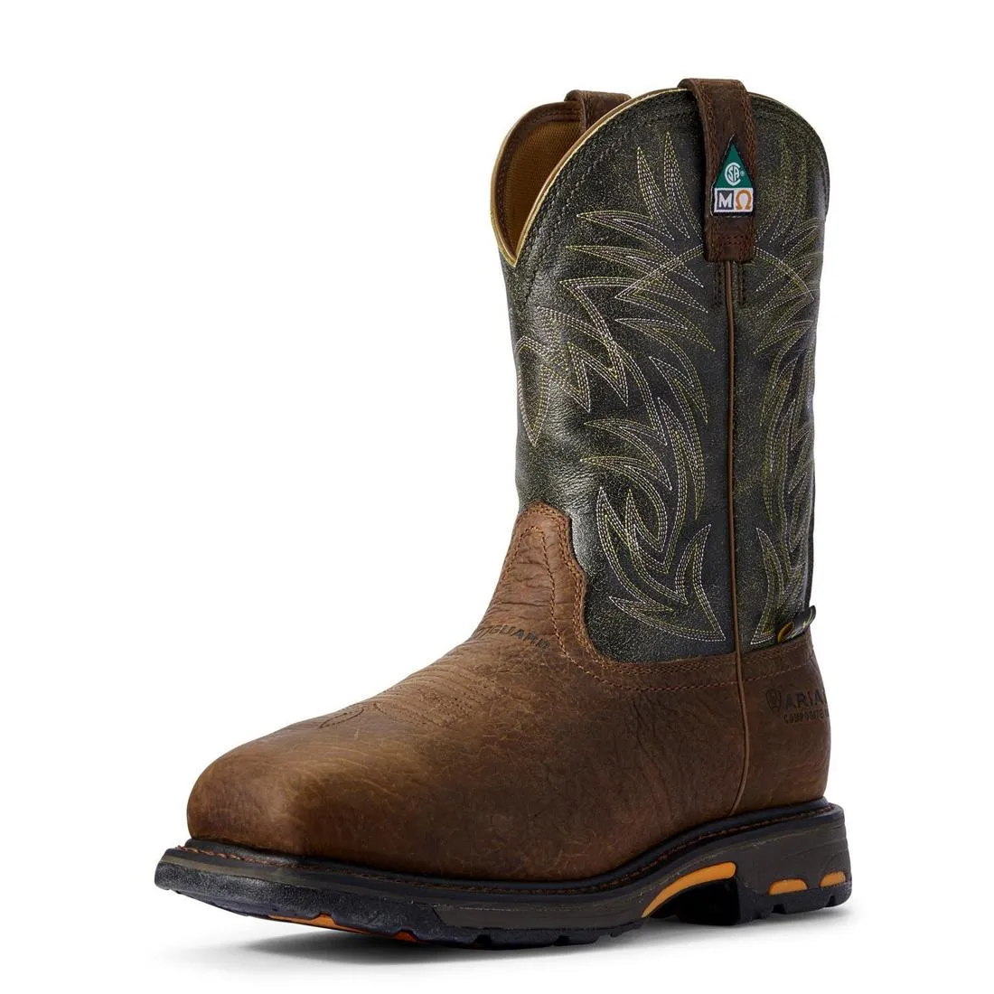 WorkHog Composite-Toe CSA MetGuard Wide Square Toe Work Boot Ridge Brown
