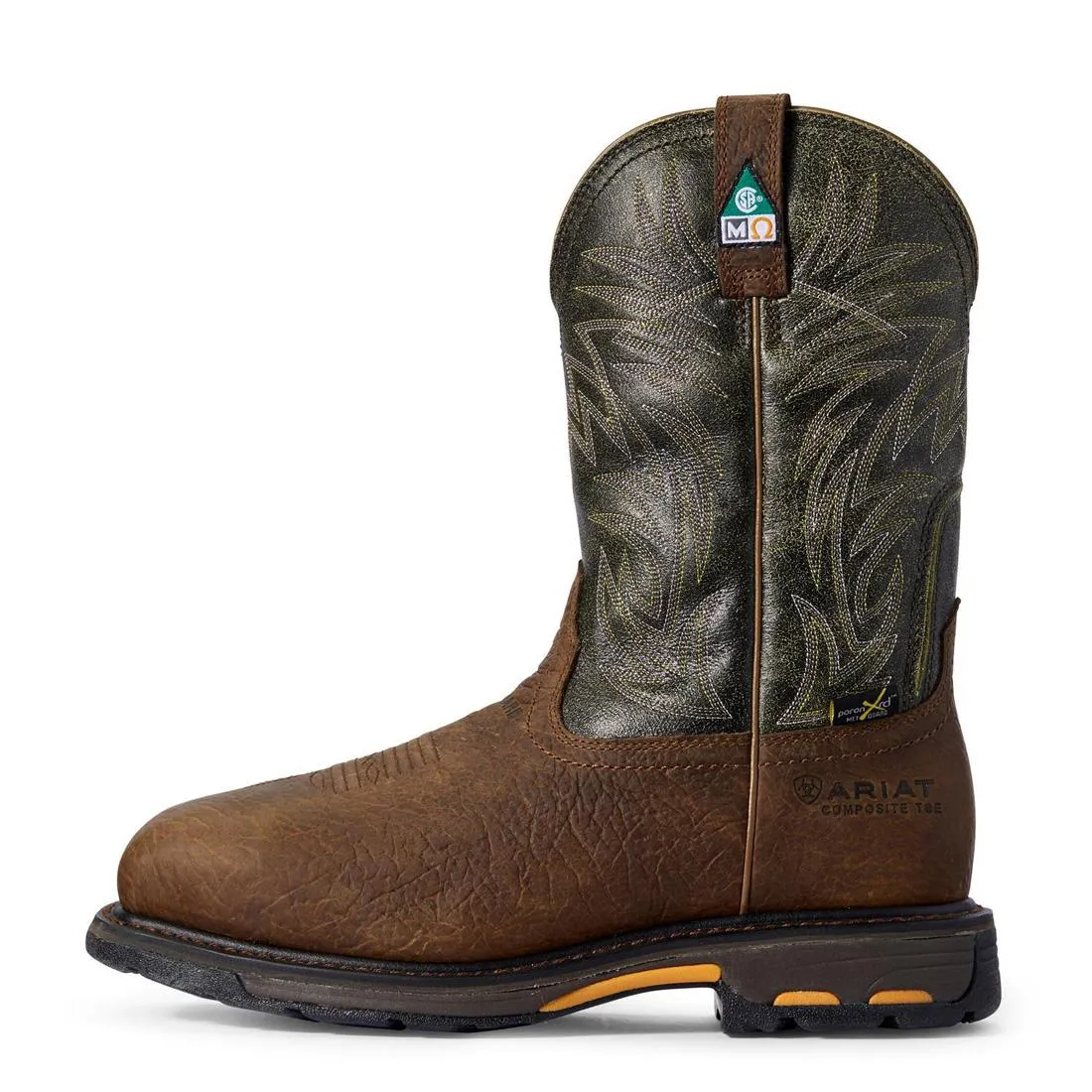 WorkHog Composite-Toe CSA MetGuard Wide Square Toe Work Boot Ridge Brown